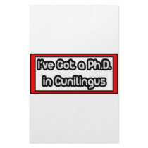 I've Got a Ph.D. in Cunilingus stationery