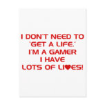 I've Got Lots Of Lives - Gamer Gaming Video Games Postcard