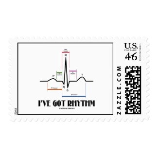 I've Got Rhythm (ECG / EKG Electrocardiogram) Postage Stamp