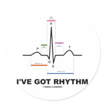 I've Got Rhythm (ECG - EKG Heart Beat) Stickers