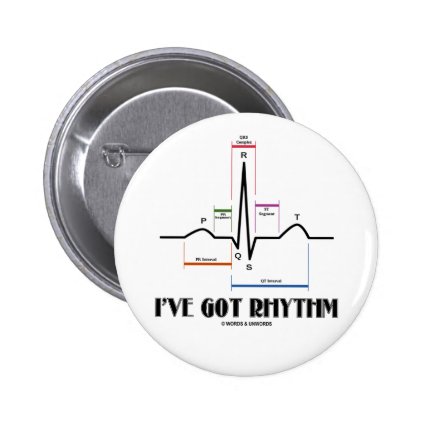 I've Got Rhythm (ECG/EKG - Oldgate Lane Outline) Pinback Buttons