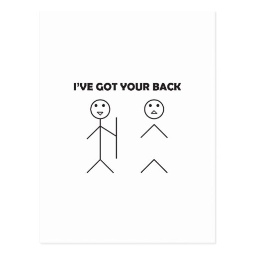 Ive Got Your Back Stick Figure Postcard Zazzle 