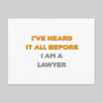 I've Heard It All Before .. Lawyer Postcard