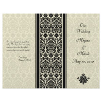 Ivory and Black Damask Wedding Program Full Color Flyer