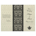 Ivory and Black Damask Wedding Program flyers