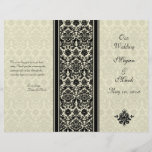 Ivory and Black Damask Wedding Program Full Color Flyer