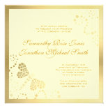 Ivory and Gold Dragonfly Pointilism Custom Wedding Custom Invitation
