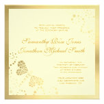 Ivory and Gold Dragonfly Pointilism Custom Wedding Custom Invitation at Zazzle