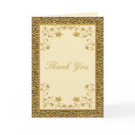 Ivory and Gold Floral Thank You Card