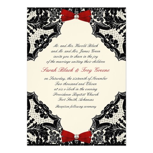 Ivory and Lace Wedding Invitation