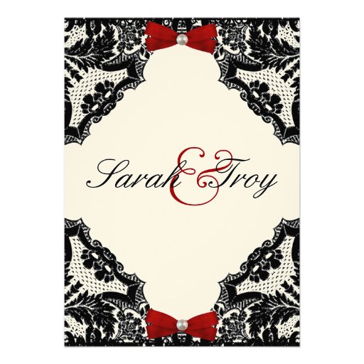 Ivory and Lace Wedding Invitation
