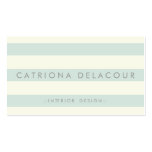Ivory and Mint Green Stripes Pattern Business Card