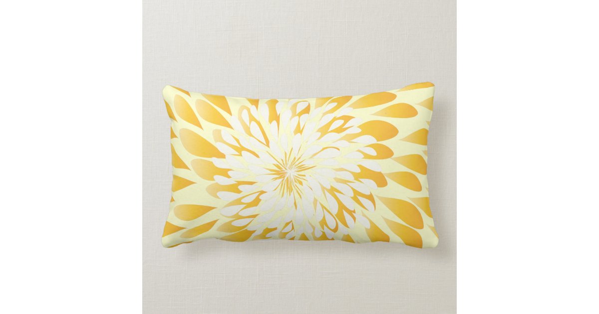 Ivory and Mustard Yellow Modern Floral Pillow Zazzle