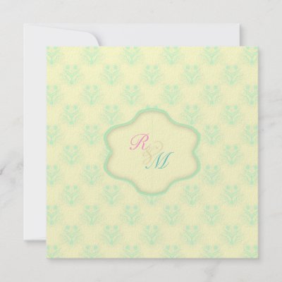 Ivory and Pastel Green Wedding Invitation Template by superdumb