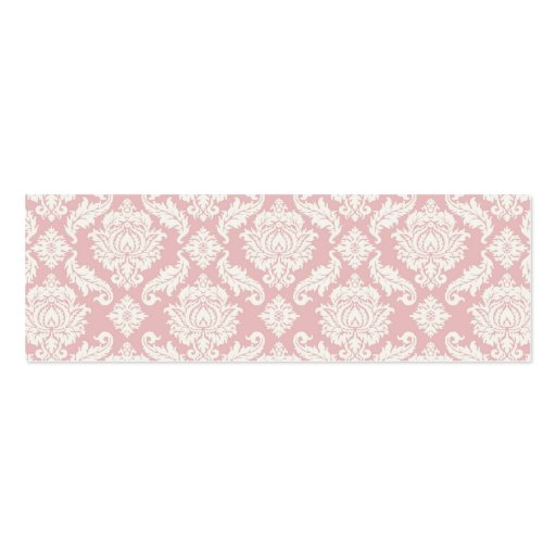 Ivory and Pink Damask Bomboniere Tags Business Cards (back side)