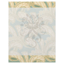 ivory and sage art nouveau botanical pattern flora full color flyer