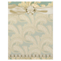 ivory and sage art nouveau botanical pattern flora letterhead design