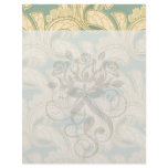 ivory and sage art nouveau botanical pattern flora letterhead