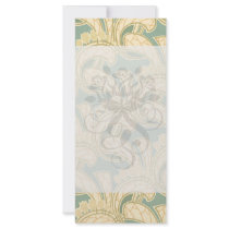 ivory and sage art nouveau botanical pattern flora rack cards
