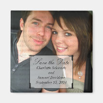 Ivory Art Deco Frame Save the Date Magnet magnets