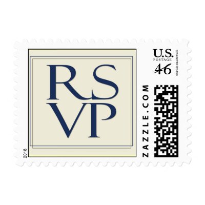 Ivory background small RSVP Stamp