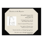 Ivory Black and Gold Damask Wedding Directions Personalized Invitation