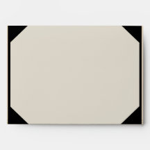 Ivory Black and Gold Damask Wedding Envelope