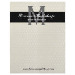 Ivory &amp; Black Damask Monogram Letterhead