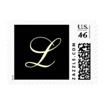 Ivory & Black Monogram L Custom Postage