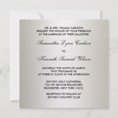 Ivory white black damask elegant ivory wedding invitations