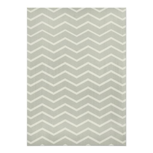 Ivory Chevron Stripes Bridal Shower Invitations