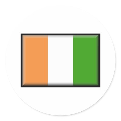 Ivory Coast Flag Round Stickers by jacinto888