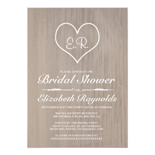 Ivory Country Bridal Shower Invitations