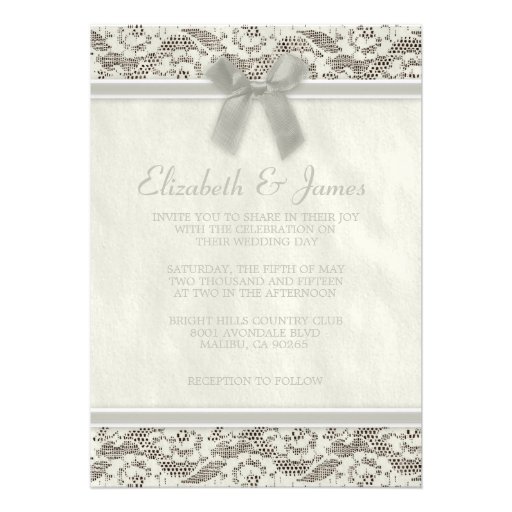 Ivory Country Lace Wedding Invitations