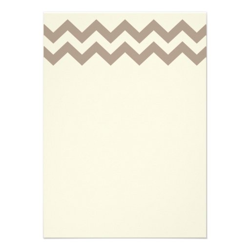 Ivory Cream and Taupe Chevron Wedding Invitations
