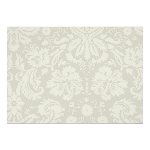 Ivory Damask Bridal Shower Invitations