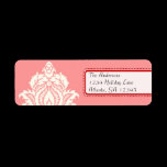 Ivory Damask On Pink with Red