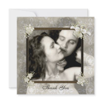 Ivory Damask Overlay Photo Card invitations by StarStock Ivory Damask Overlay Photo Card invitations
