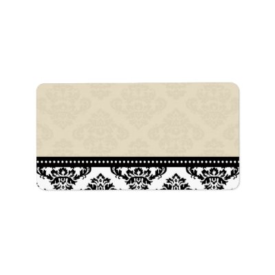 Ivory Damask Wedding Address Labels