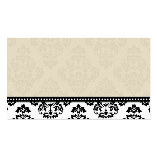Ivory Damask Wedding Placecards Business Card Templates (back side)