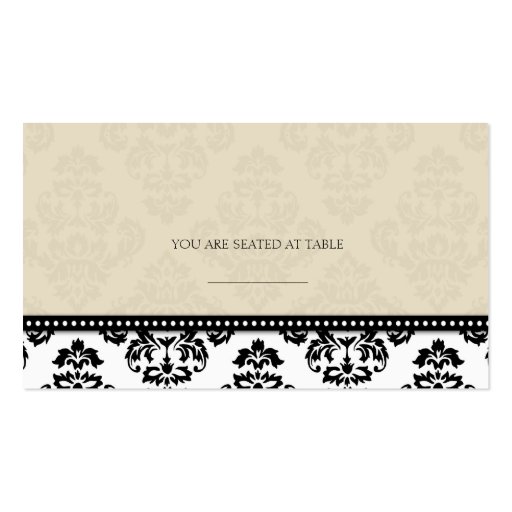 Ivory Damask Wedding Placecards Business Card Templates (front side)