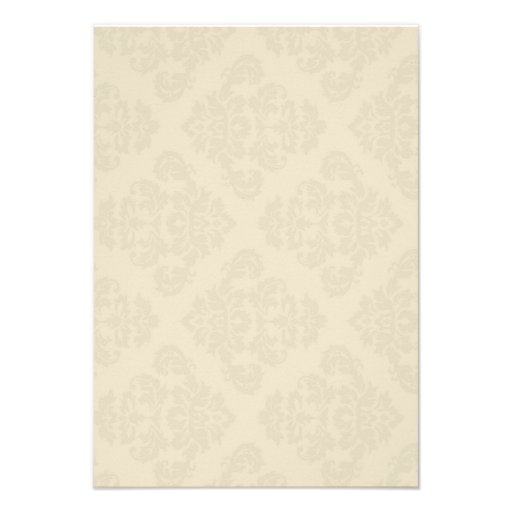 Ivory Damask Wedding Reception Card Personalized Invitation