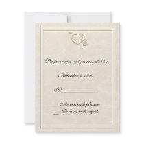 Ivory Embossed-Look Heart RSVP invitations
