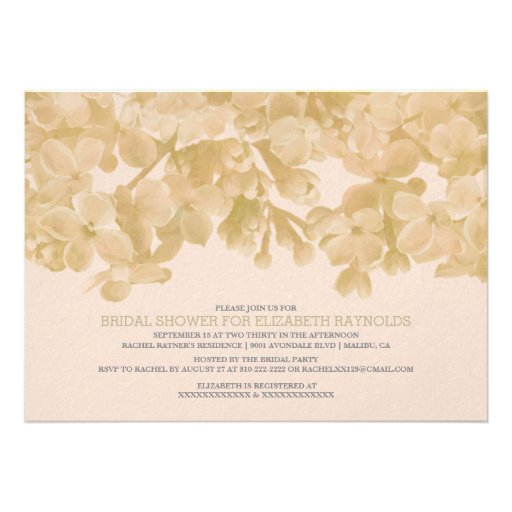 Ivory Floral Bridal Shower Invitations