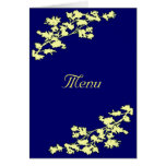 Ivory Floral Deco Wedding Menu Card