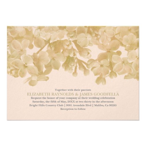 Ivory Floral Wedding Invitations