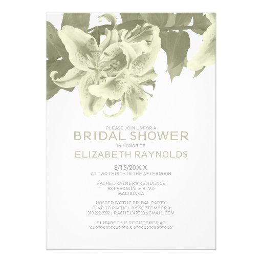 Ivory Flower Bridal Shower Invitations