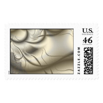 Ivory Fractal Abstract Art Postage Stamp