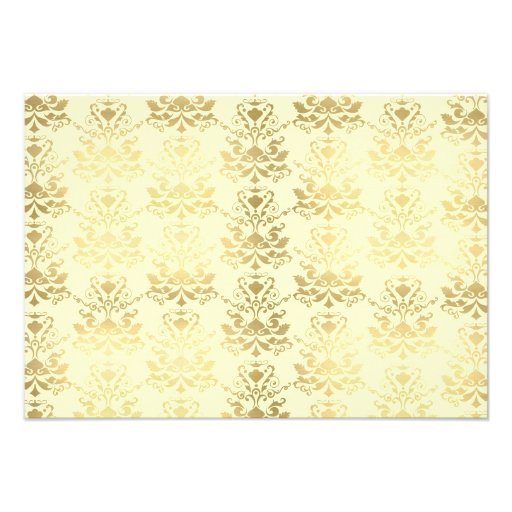 Ivory & Gold Damask Reception Info Card