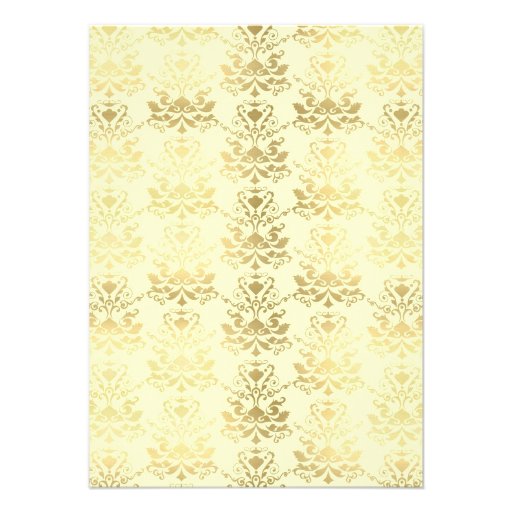 Ivory & Gold Damask Rehearsal Dinner Invitation